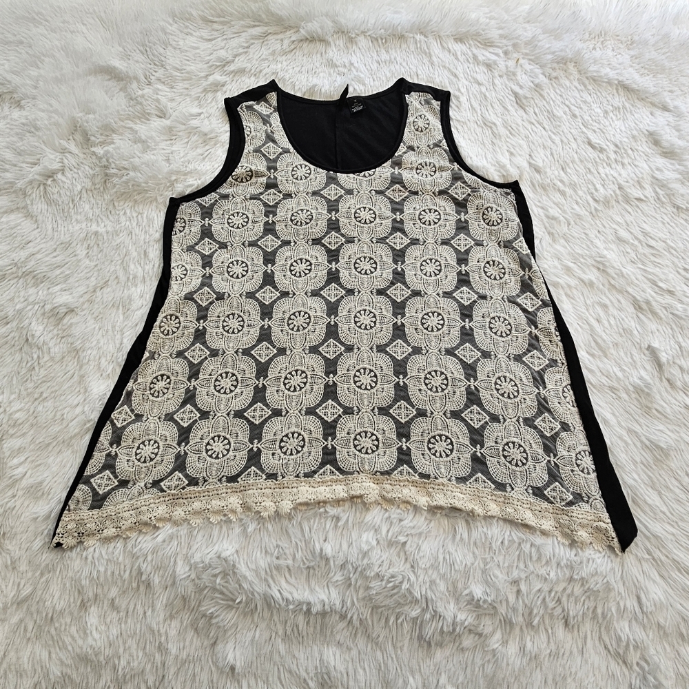 New directions sharkbite hemline lace accents size 1X